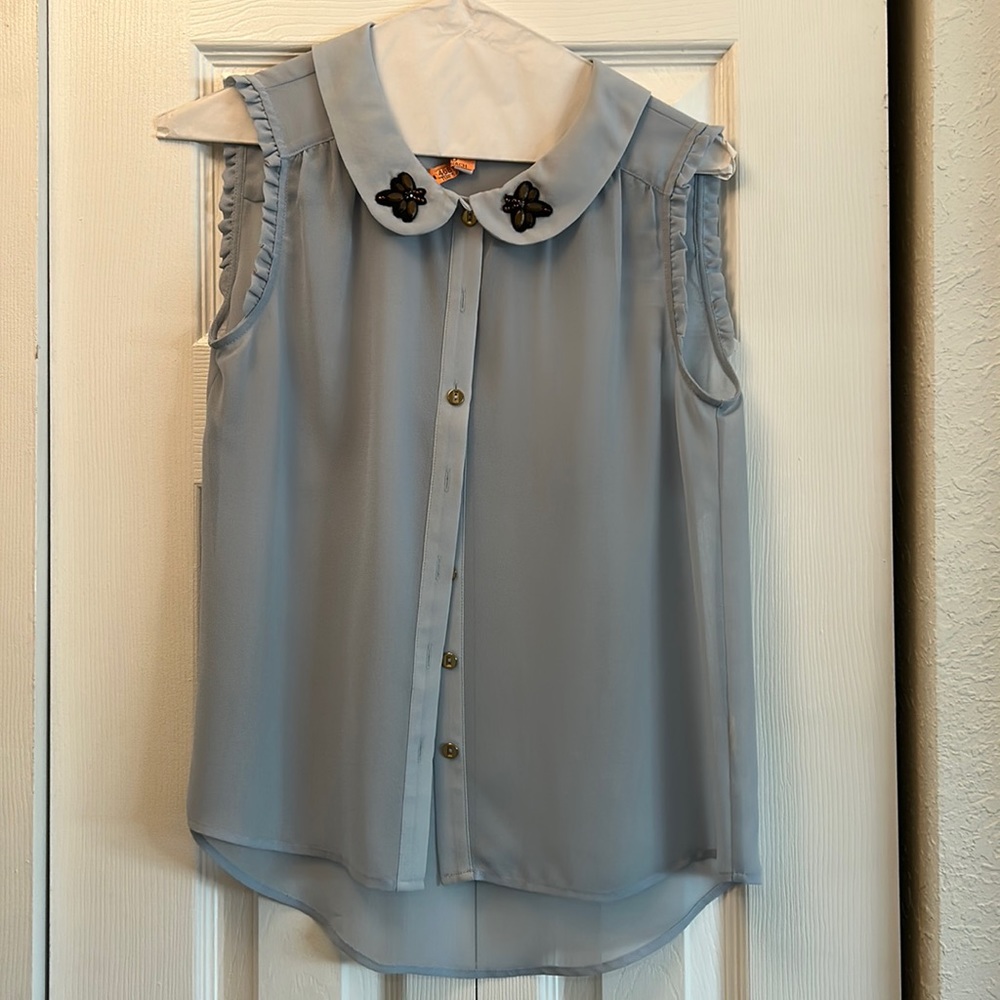 Lauren Conrad sleeveless shirt with beaded neck